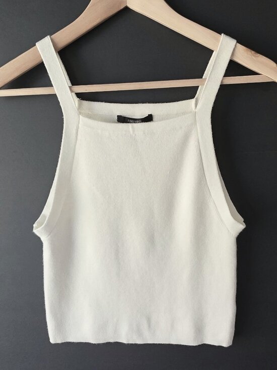 Forever 21 Tops - Forever 21 Ivory Knit Sweater Tank Top Size M NWT